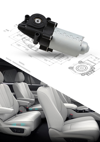 轻量化的用于汽车中后排座椅快速水平调节电机 13V齿轮箱直流电机